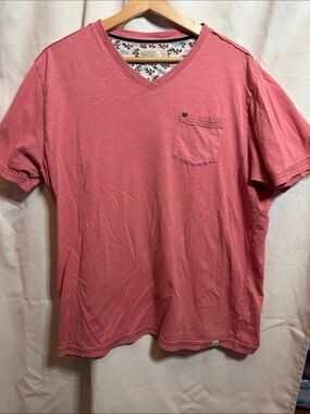 Free Planet Men's V-Neck Pocket Tee - Dusty Rose #36
